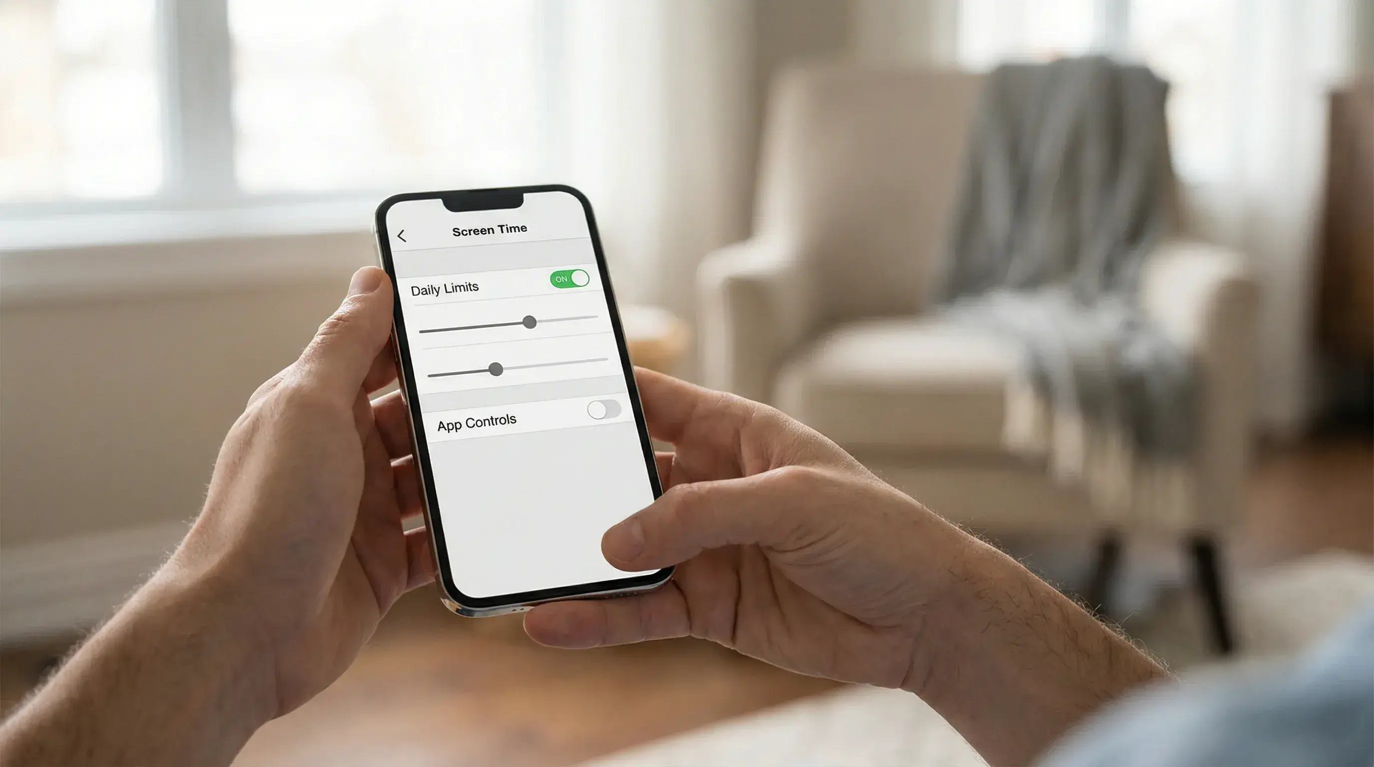 Pessoa a definir limites de apostas numa aplicação de telemóvel